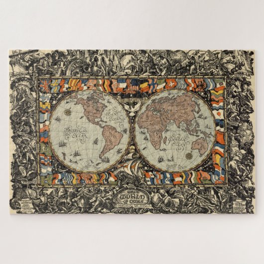 Vintage Weltkarte (1920) Puzzle (Horizontal)