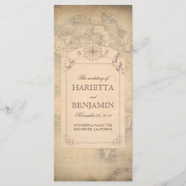 Vintage Weltkarte Alte Hochzeitsprogramme Programm