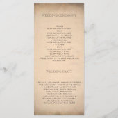 Vintage Weltkarte Alte Hochzeitsprogramme Programm (Rückseite)