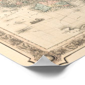 Vintage Weltkarte. Alte Retrokarikatur Poster (Ecke)