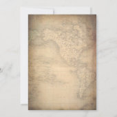 Vintage Weltkarte Altes Foto Geburtstag Einladung (Rückseite)