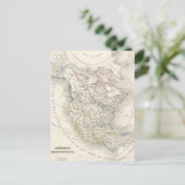 Vintage Weltkarte - Amerika Postkarte (Stehend Vorderseite)