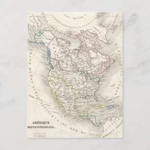 Vintage Weltkarte - Amerika Postkarte