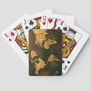 Vintage Weltkarte Antike Kartographie Kunst Spielkarten