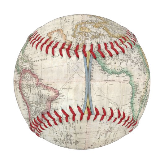 Vintage WELTKARTE Baseball (Rückseite)