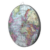 Vintage Weltkarte Dartscheibe (Vorderseite rechts)