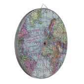 Vintage Weltkarte Dartscheibe (Vorderseite Links)