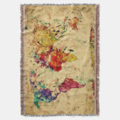 Vintage Weltkarte Decke (Vorderseite Vertikal)