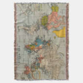 Vintage Weltkarte Decke (Vorderseite Vertikal)