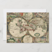 Vintage Weltkarte Einladung (Rückseite)