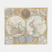 Vintage Weltkarte Fleecedecke (Vorderseite (Horizontal))