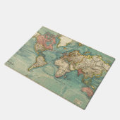 Vintage Weltkarte Fußmatte (Schrägansicht)
