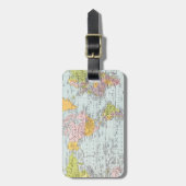 Vintage Weltkarte Gepäckanhänger (Vorderseite vertikal)