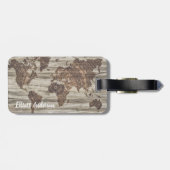 Vintage Weltkarte - Gepäckanhänger (Rückseite horizontal)