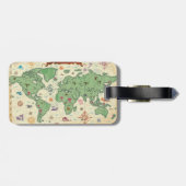 Vintage Weltkarte Gepäckanhänger (Rückseite horizontal)