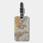 Vintage Weltkarte Gepäckanhänger (Vorderseite vertikal)