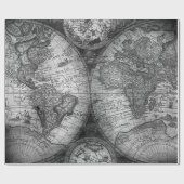 Vintage Weltkarte Geschenkpapier (Flach)