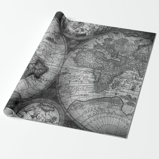 Vintage Weltkarte Geschenkpapier (Ungerollt)