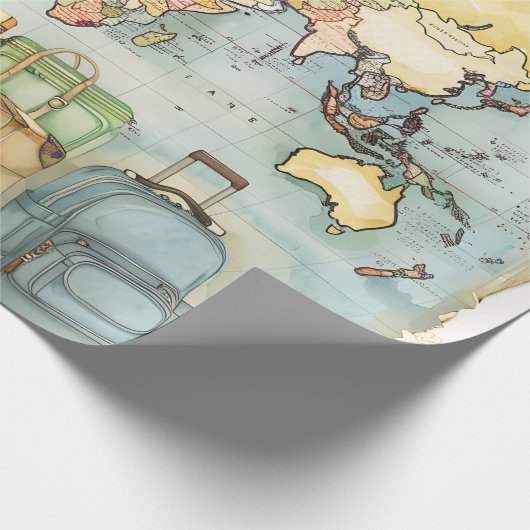 Vintage Weltkarte Geschenkpapier (Ecke)