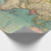 Vintage Weltkarte Geschenkpapier (Ecke)