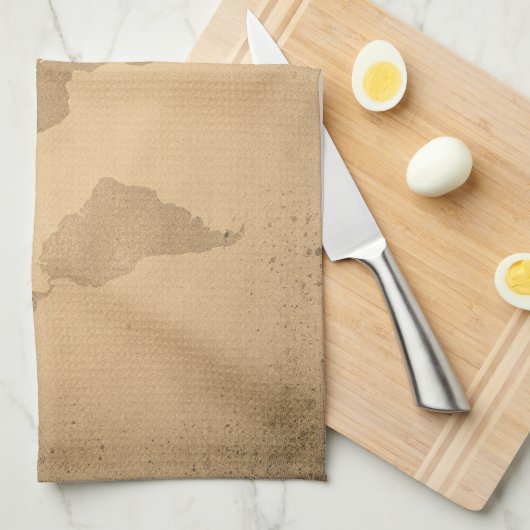 Vintage Weltkarte Geschirrtuch (Viertel Falte)