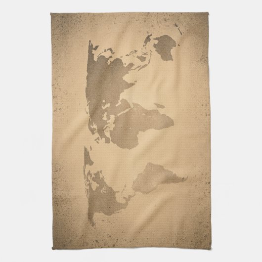 Vintage Weltkarte Geschirrtuch (Vertikal)