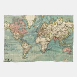 Vintage Weltkarte Geschirrtuch