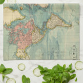 Vintage Weltkarte Geschirrtuch (Gefaltet)