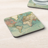 Vintage Weltkarte Getränkeuntersetzer (Linke Seite)