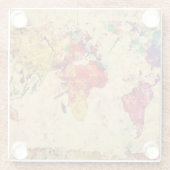 Vintage Weltkarte Glasuntersetzer (Rückseite)