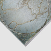 Vintage Weltkarte Gold Grau Blau Seidenpapier (Ausschnitt)