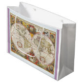 Vintage Weltkarte Große Geschenktüte (Vorderseite Schrägansicht)