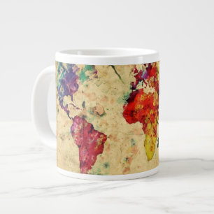 Vintage Weltkarte Jumbo-Tasse