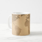 Vintage Weltkarte Kaffeetasse (Vorderseite Links)