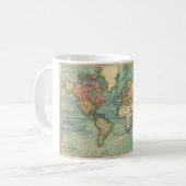 Vintage Weltkarte Kaffeetasse (Vorderseite Links)