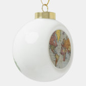 Vintage Weltkarte Keramik Kugel-Ornament (Links)