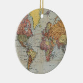 Vintage Weltkarte Keramik Ornament (Rechts)