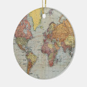 Vintage Weltkarte Keramik Ornament (Links)