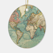Vintage Weltkarte Keramik Ornament (Links)