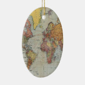 Vintage Weltkarte Keramik Ornament (Rechts)