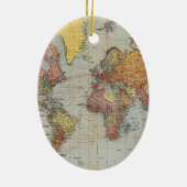 Vintage Weltkarte Keramik Ornament (Hinten)