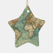 Vintage Weltkarte Keramik Ornament (Rechts)