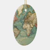 Vintage Weltkarte Keramik Ornament (Rechts)