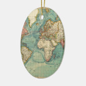 Vintage Weltkarte Keramik Ornament (Links)