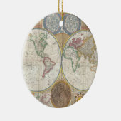 Vintage WELTKARTE Keramikornament (Rechts)