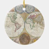 Vintage WELTKARTE Keramikornament (Hinten)