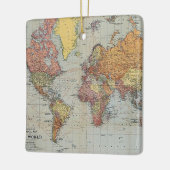 Vintage Weltkarte Keramikornament (Links)