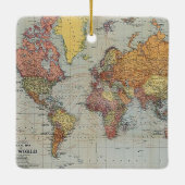 Vintage Weltkarte Keramikornament (Rückseite)