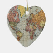 Vintage Weltkarte Keramikornament (Rechts)