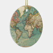 Vintage Weltkarte Keramikornament (Rechts)